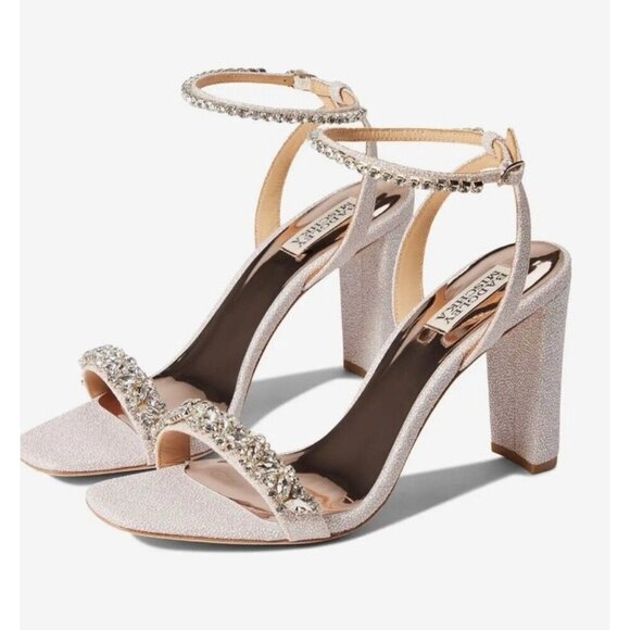 Badgley Mischka Tasmine Tall Evening Sandals Blush Pink Women's size 10 - Picture 6 of 8